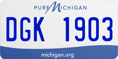 MI license plate DGK1903