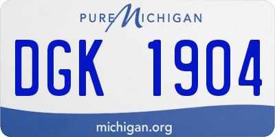 MI license plate DGK1904