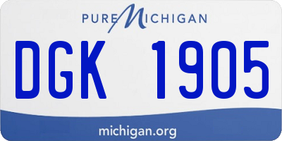 MI license plate DGK1905