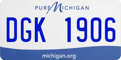 MI license plate DGK1906