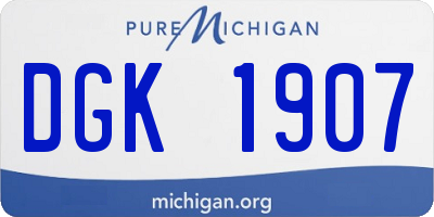 MI license plate DGK1907