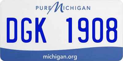 MI license plate DGK1908