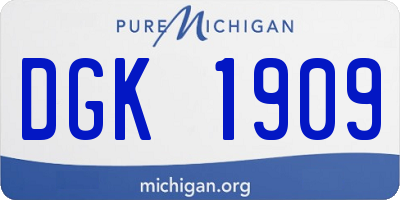 MI license plate DGK1909