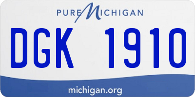 MI license plate DGK1910