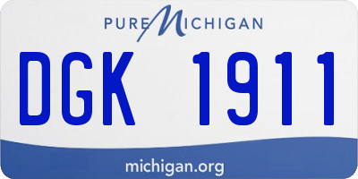 MI license plate DGK1911