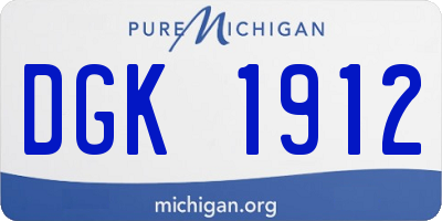 MI license plate DGK1912