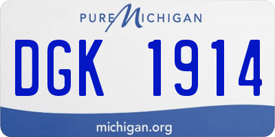 MI license plate DGK1914