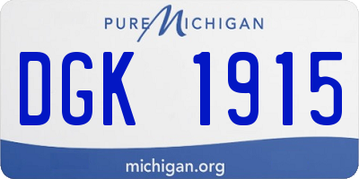 MI license plate DGK1915