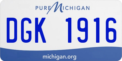 MI license plate DGK1916