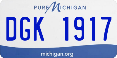 MI license plate DGK1917
