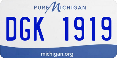 MI license plate DGK1919