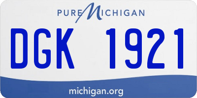 MI license plate DGK1921