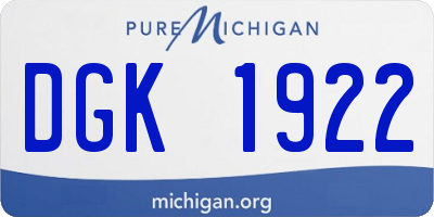 MI license plate DGK1922