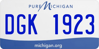 MI license plate DGK1923
