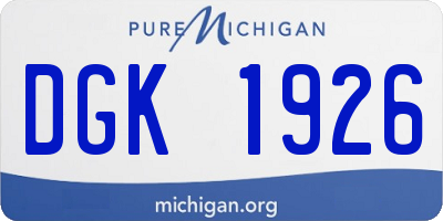 MI license plate DGK1926