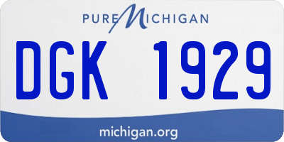 MI license plate DGK1929