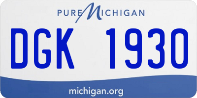 MI license plate DGK1930