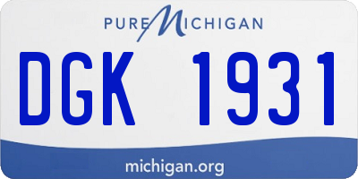 MI license plate DGK1931