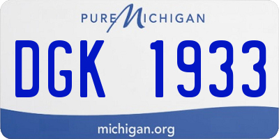 MI license plate DGK1933