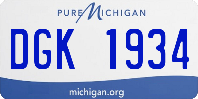 MI license plate DGK1934
