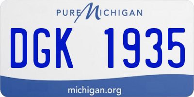 MI license plate DGK1935
