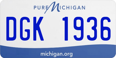 MI license plate DGK1936