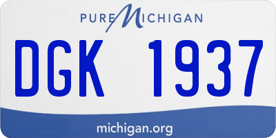 MI license plate DGK1937