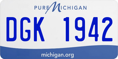 MI license plate DGK1942