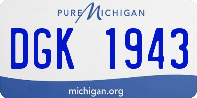 MI license plate DGK1943