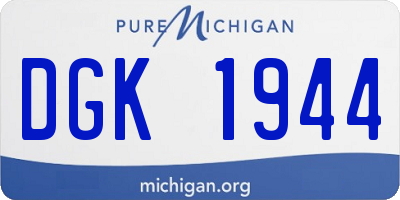 MI license plate DGK1944