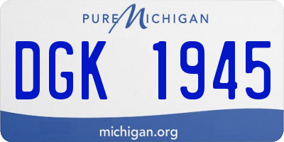 MI license plate DGK1945