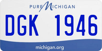 MI license plate DGK1946