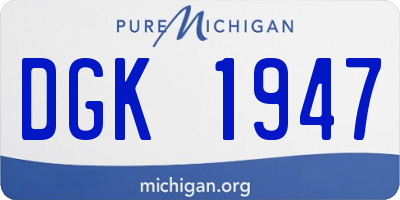 MI license plate DGK1947