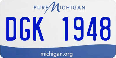 MI license plate DGK1948