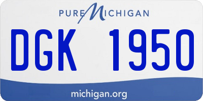 MI license plate DGK1950