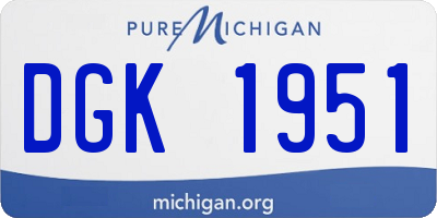 MI license plate DGK1951