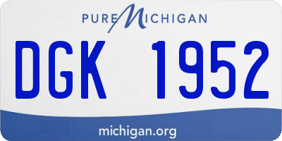 MI license plate DGK1952