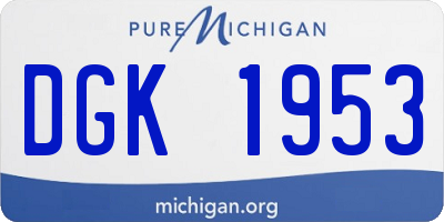 MI license plate DGK1953