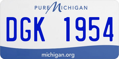 MI license plate DGK1954