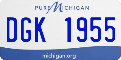 MI license plate DGK1955