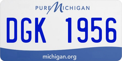 MI license plate DGK1956