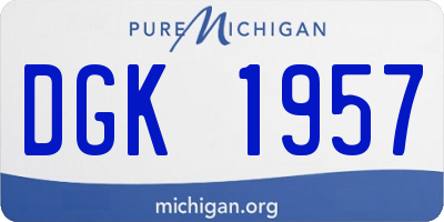 MI license plate DGK1957