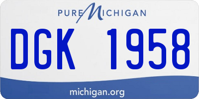 MI license plate DGK1958