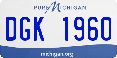 MI license plate DGK1960