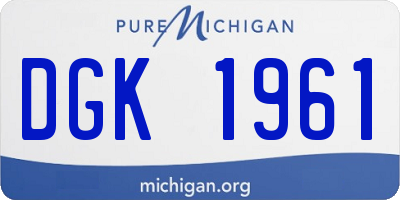 MI license plate DGK1961