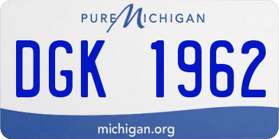 MI license plate DGK1962