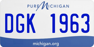 MI license plate DGK1963