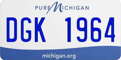 MI license plate DGK1964