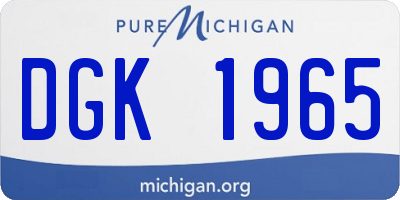 MI license plate DGK1965