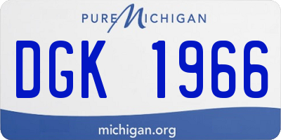 MI license plate DGK1966